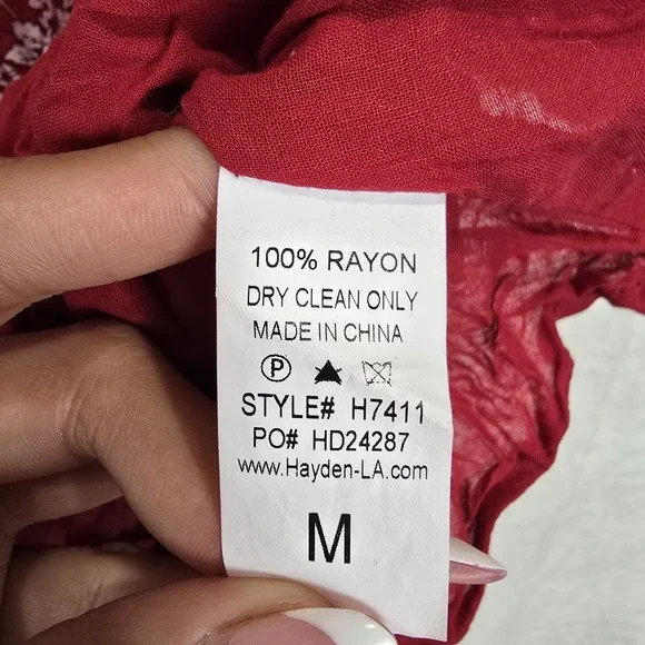 Hayden Los Angeles Floral Ruched Waist Maxi Dress Asymmetrical Hem Size Medium - Picture 8 of 11